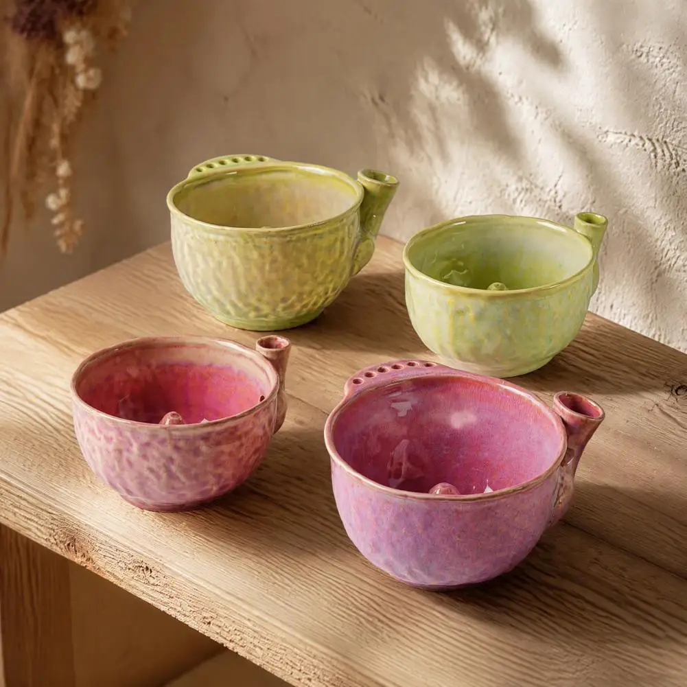 Vegetable Basin Fruit Storage Container Ceramic Berry Washing Bowl with Drainage Hole 360° Self Rinsing Fruit for Kitchen