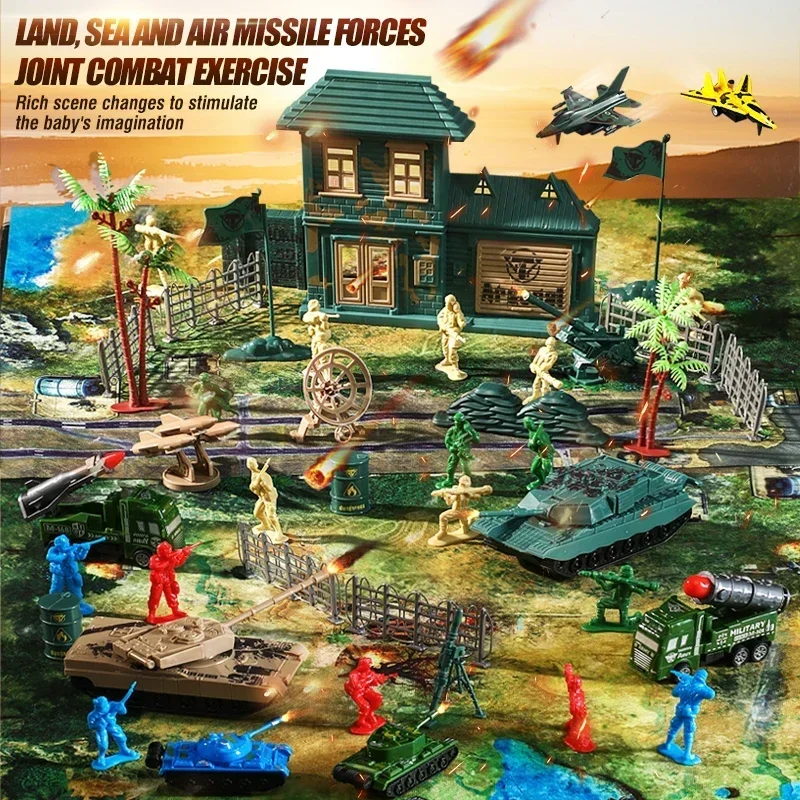 Military Model Kit Simulation Tank Fighter Soldier Model Action Figure Army Builder Promotion Pack Figure Anime Model Kids Gift