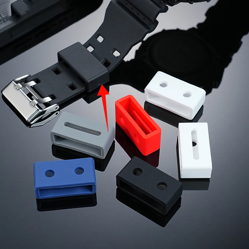 Сменная пряжка для часов, силиконовая подставка для часов, фиксированное кольцо, запасные части 16, 18, 20, 22, 24 мм, пряжка ремешка для часов Casio, 2 шт.