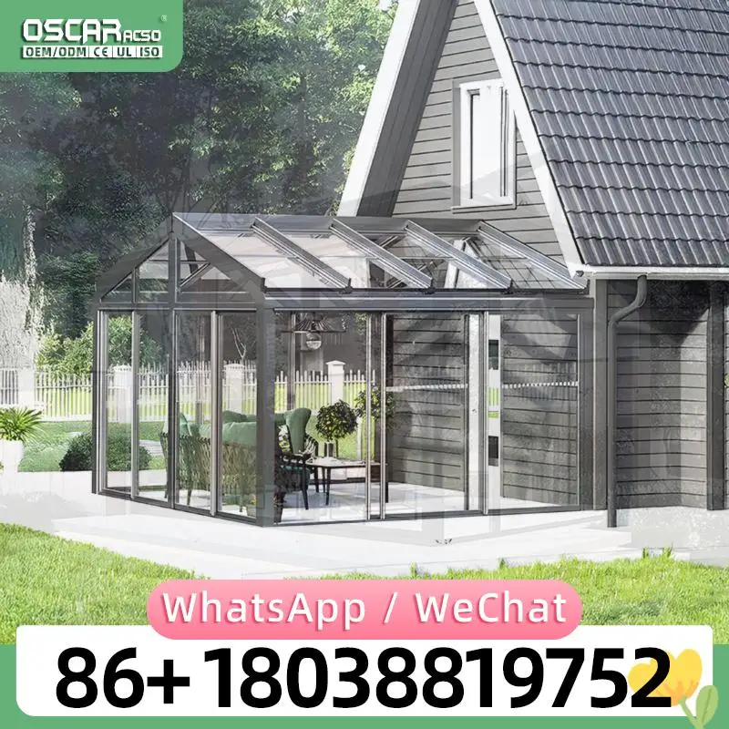 Intelligent Electric Telescopic Modern Flat Aluminum Tempered Glass Motorized Retractable Sunroom Enclosures for Villa Balconies
