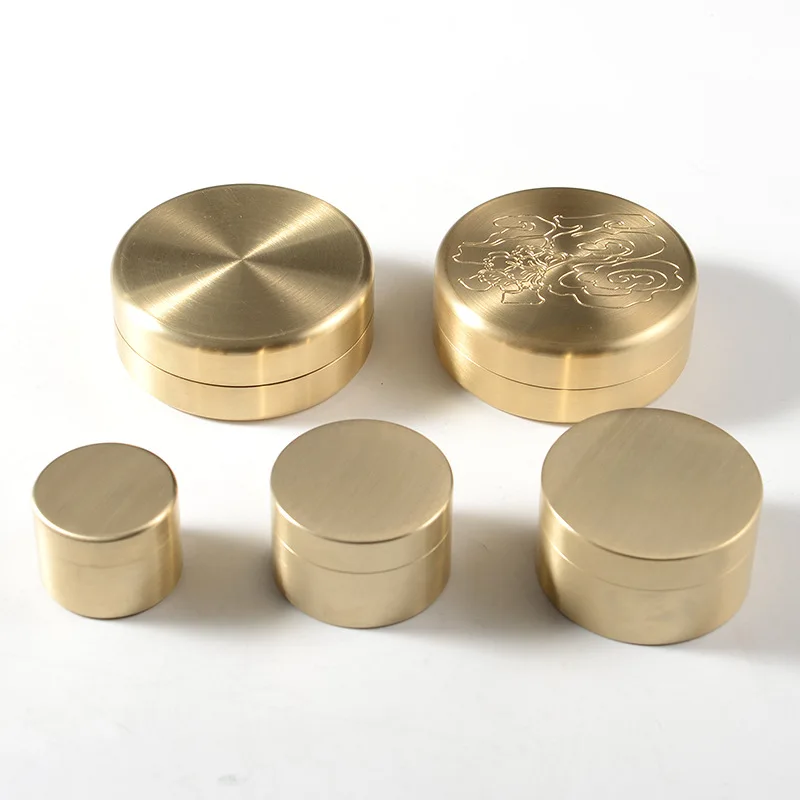 Shockproof Sealed Waterproof Brass Box Pill Container Nuts Candy Dustproof Moisture-proof Space-saving Organizer