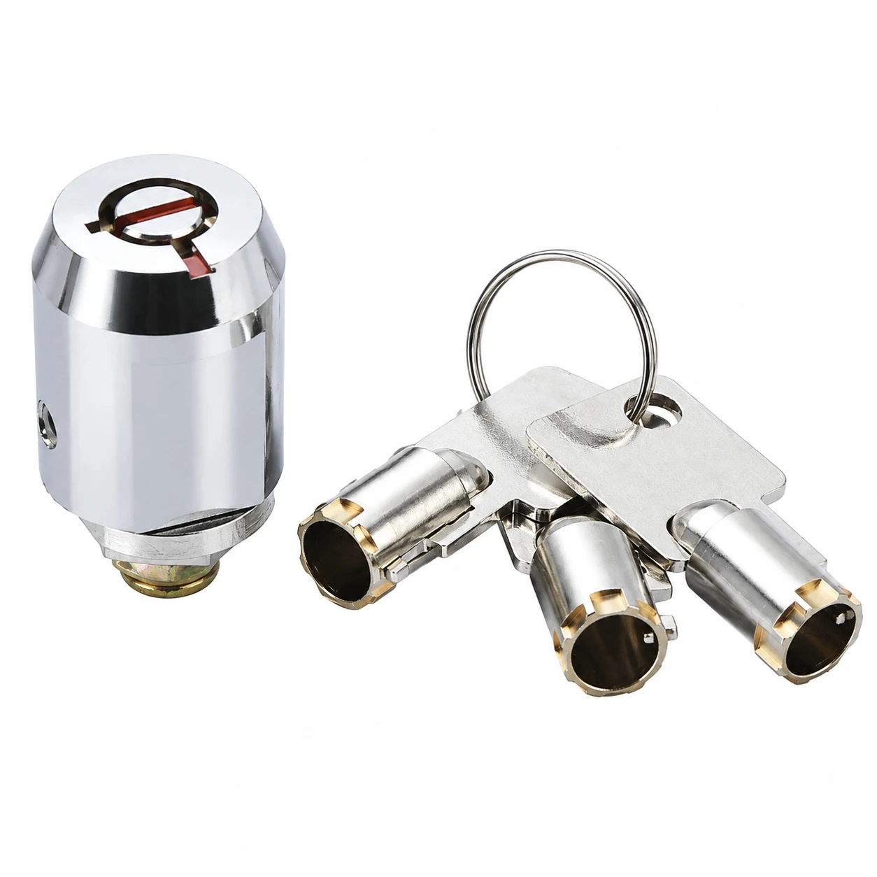 1 Set Tubular Push Lock Zinc Alloy for Cold Storage Warehouse Garage Doors Anti Theft Secure Latch Silver Heavy Duty Hardware