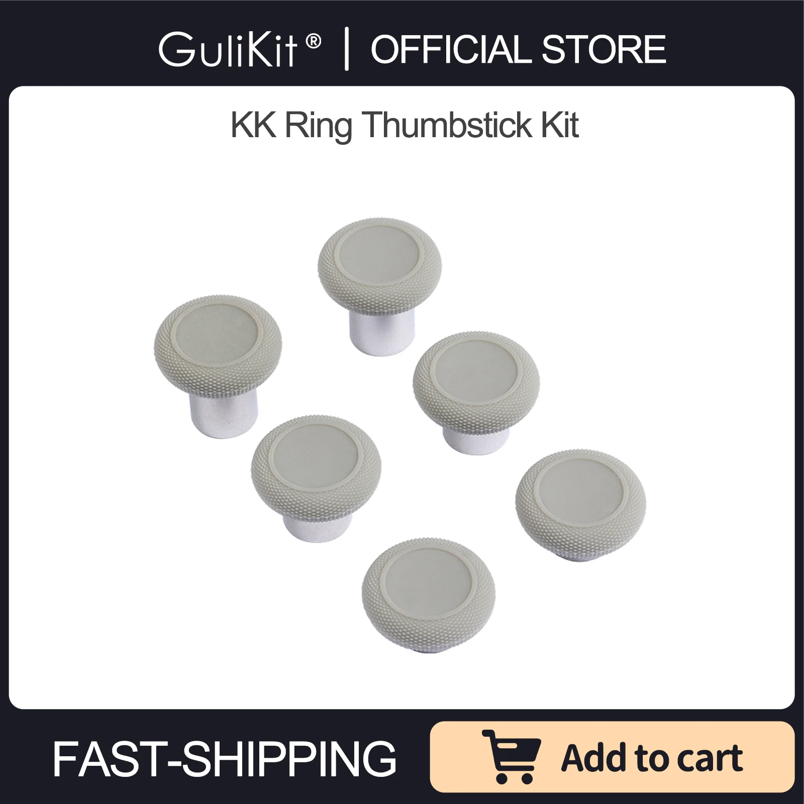 GuliKit Kit de Thumbstick de anillo KingKong 6 en 1, palos de pulgar con opción de 3 alturas para reemplazo de Gulikit KK3 Max / KingKong 2 Pro