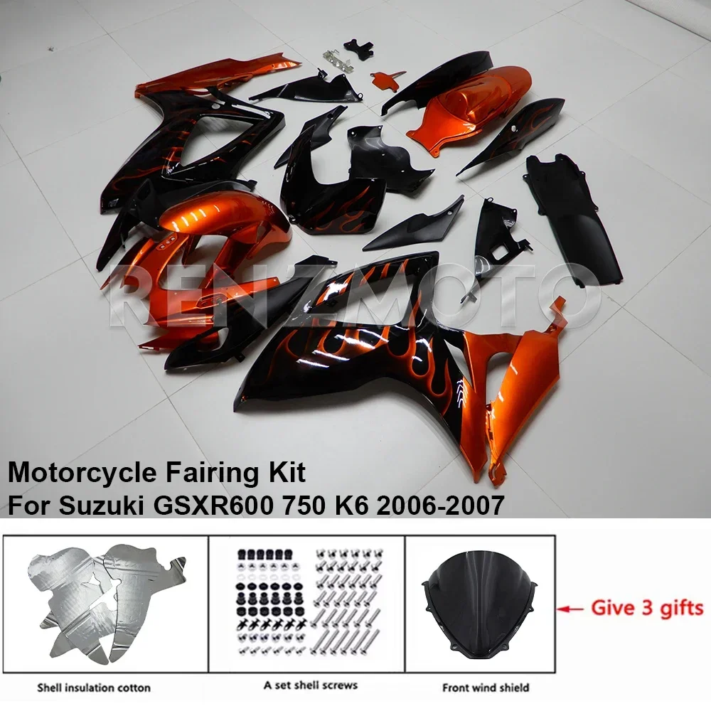 

Комплект обтекателя мотоцикла, пластиковый комплект для Suzuki GSX-R600 R750 2006-2007 K6, аксессуары, литьевой кузов S0606-118a