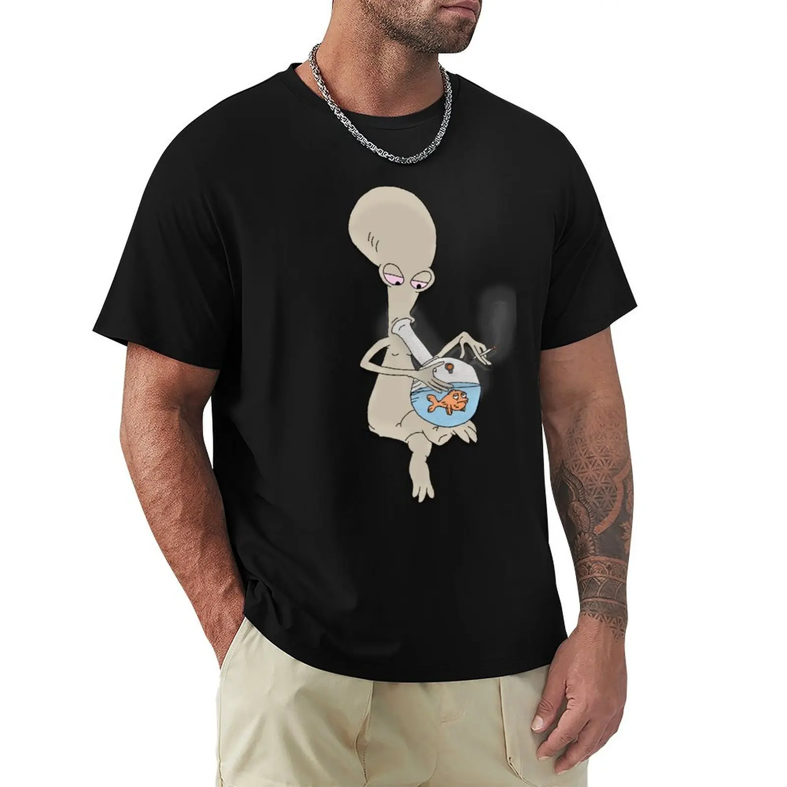 

Roger Smokin' Up T-Shirt kawaii clothes anime stuff mens clothing