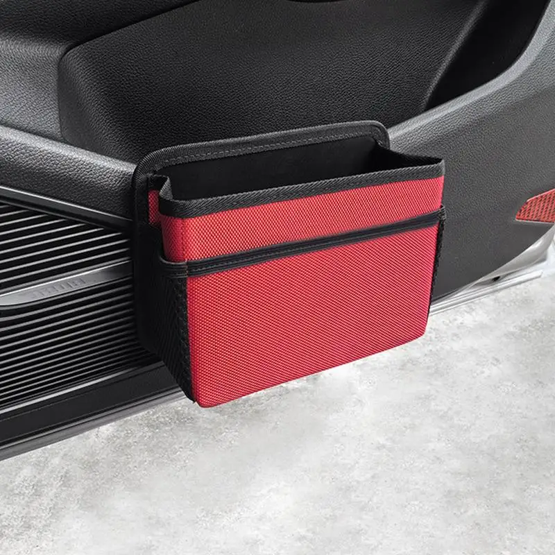 Automotive Garbage Cans Small Foldable Car Door Organizer Multifunctional Large Capacity Car Storage Box Compact Car Dustbin