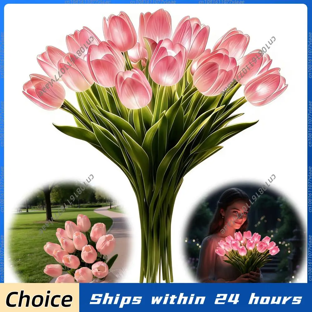 

Artificial Tulip Bouquet Night Light LED Flower Lamp for Home Decor Wedding Birthday Valentine Day Gift for Her Girlfriend