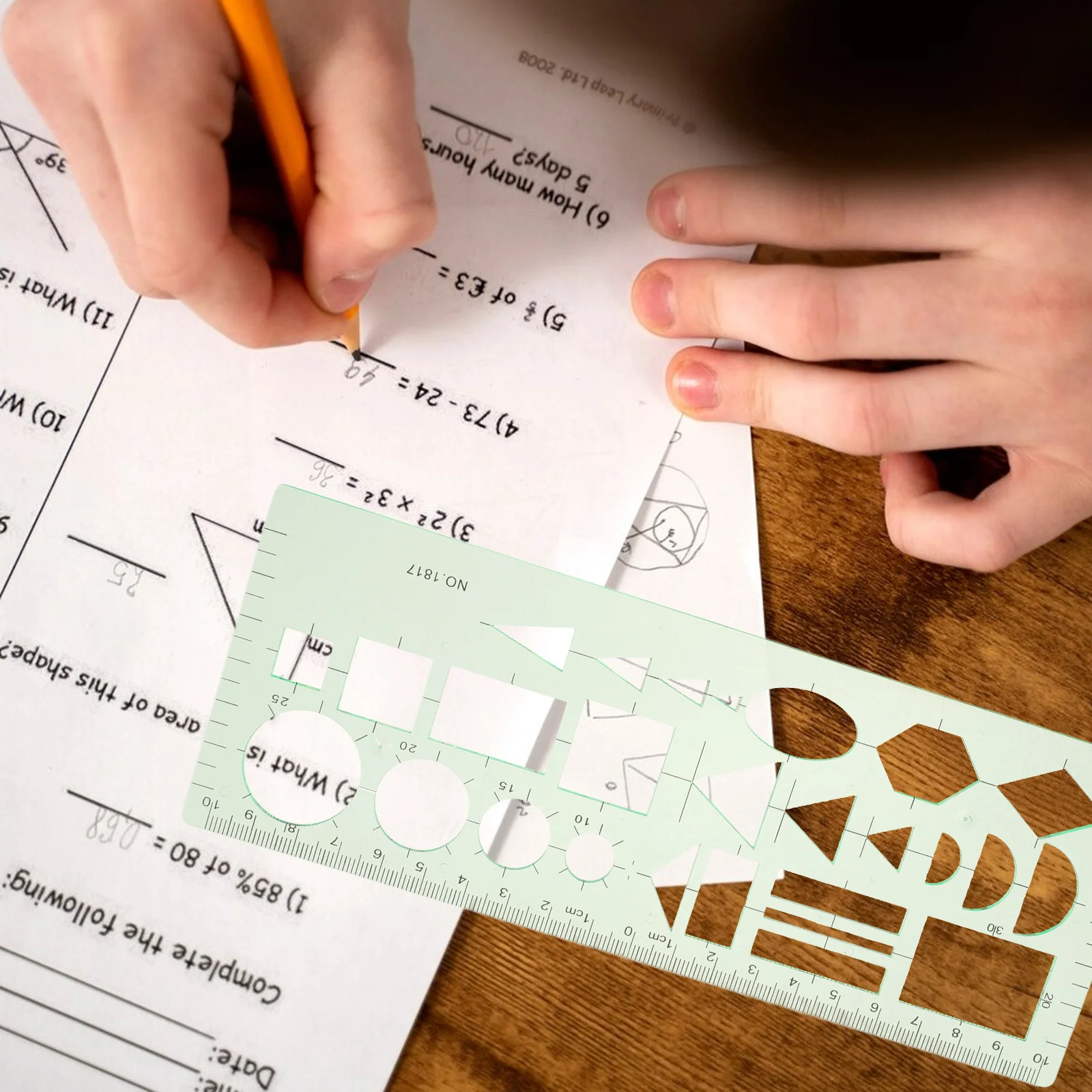 9 قطعة قالب رسم هندسي حاكم دائرة بلاستيكية استنسل بيضاوي لصياغة مدرسة مكتب الفن أدوات تصميم الحرفية قياس #1