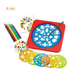 New Creative Toys Drawing Set with Drawing Template Coloring Pens For Kids Early Learning Educational Toy Children Painting Sets