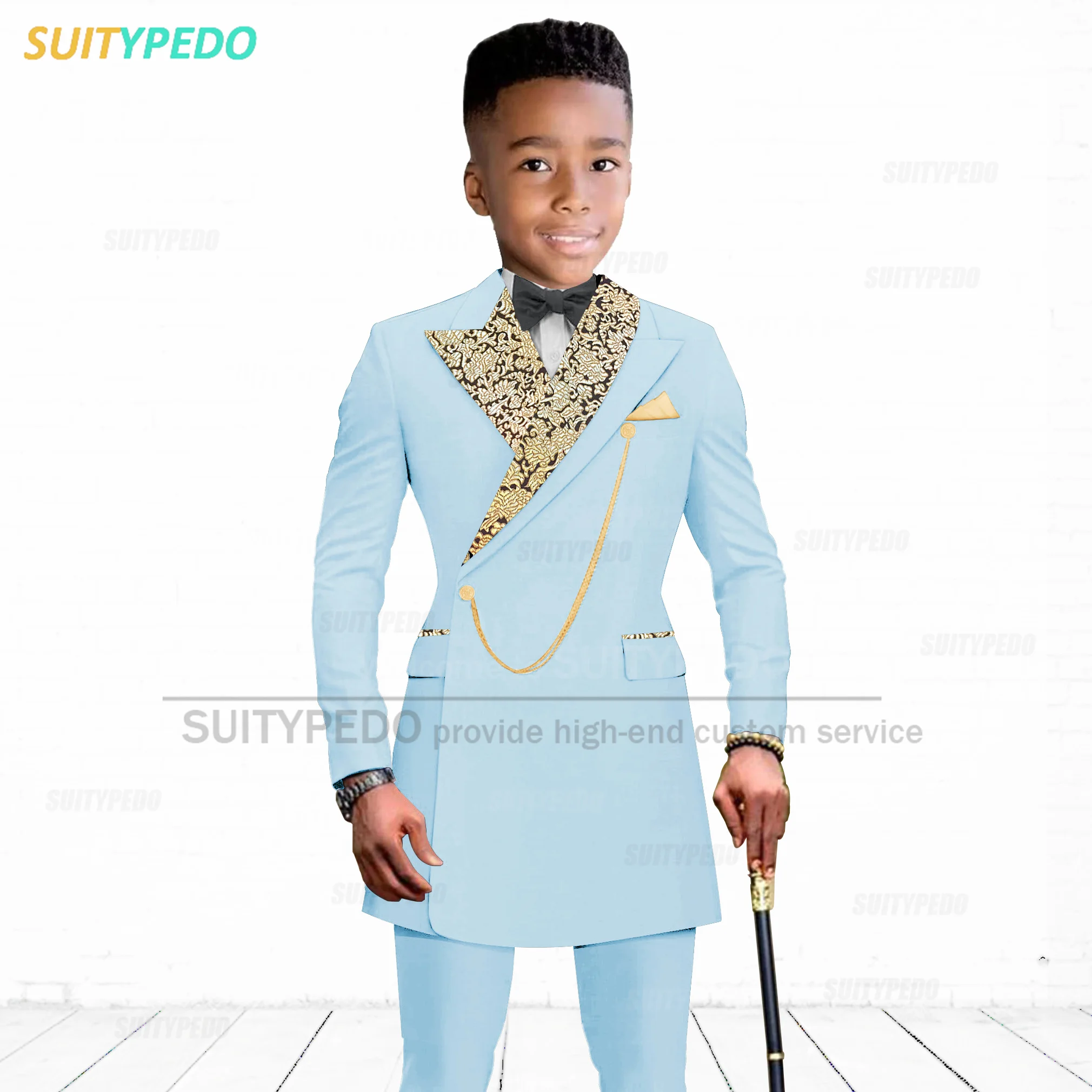 Traje Formal azul real para niños, traje de actuación de graduación, traje de anfitrión de fiesta para bodas, Blazer, pantalones, 2 piezas