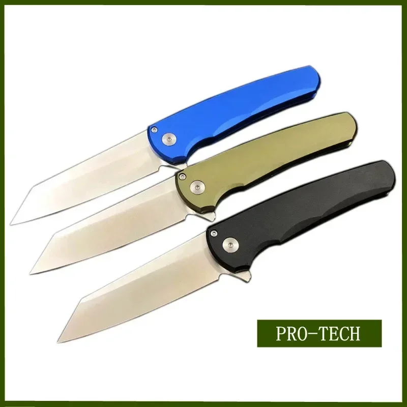 Protech 5201 Fast Assisted Manual Folding Knife Tanto Steel Blade Aluminum Alloy Handle Outdoor Pocket Camping Cutting EDC Tools