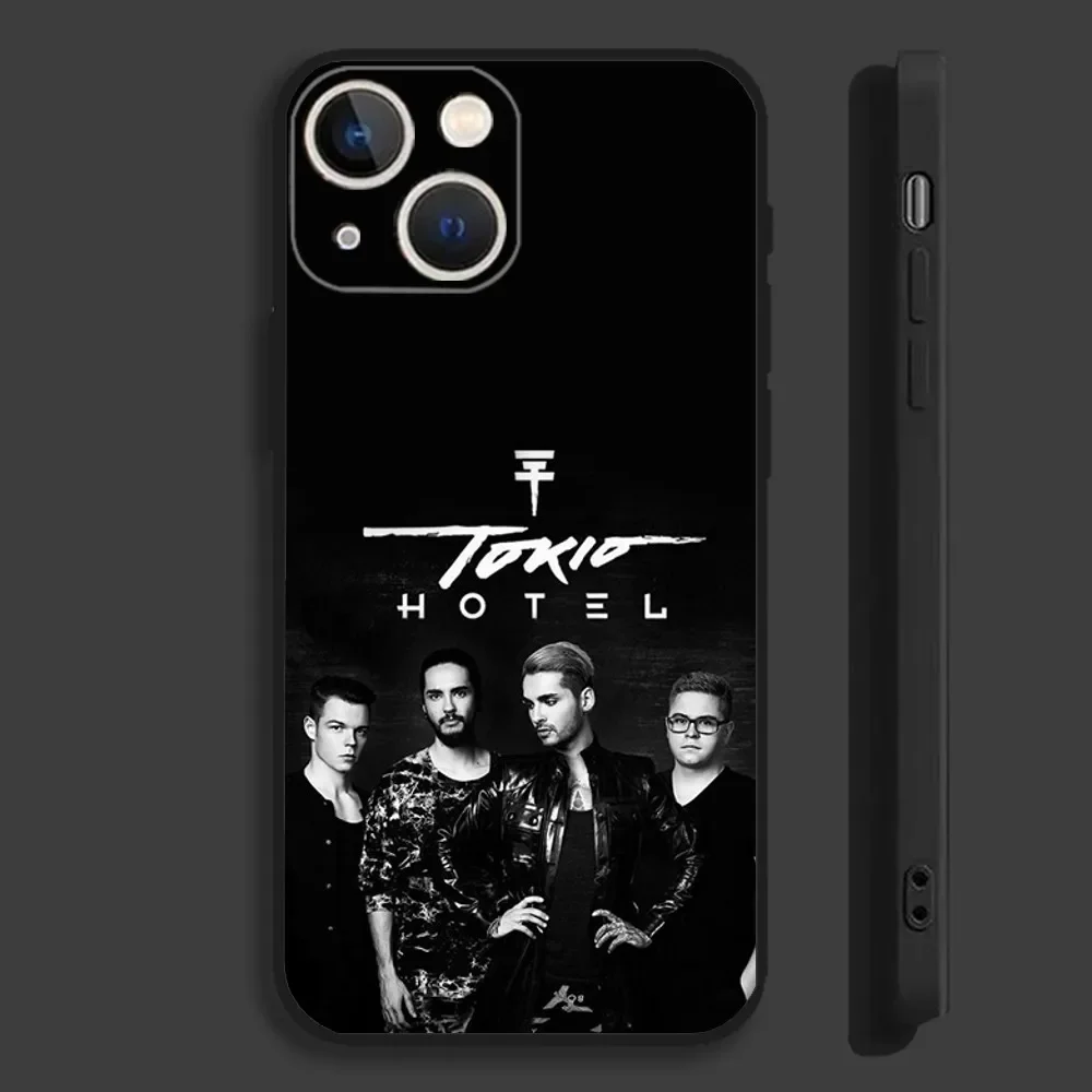 T-Tokio Hotel German rock bands Phone Case For iPhone15,14,13,12,11,Pro,Max,Plus,Mini,X,XS,XR,8,7,6,S,Plus,SE Soft Black Case