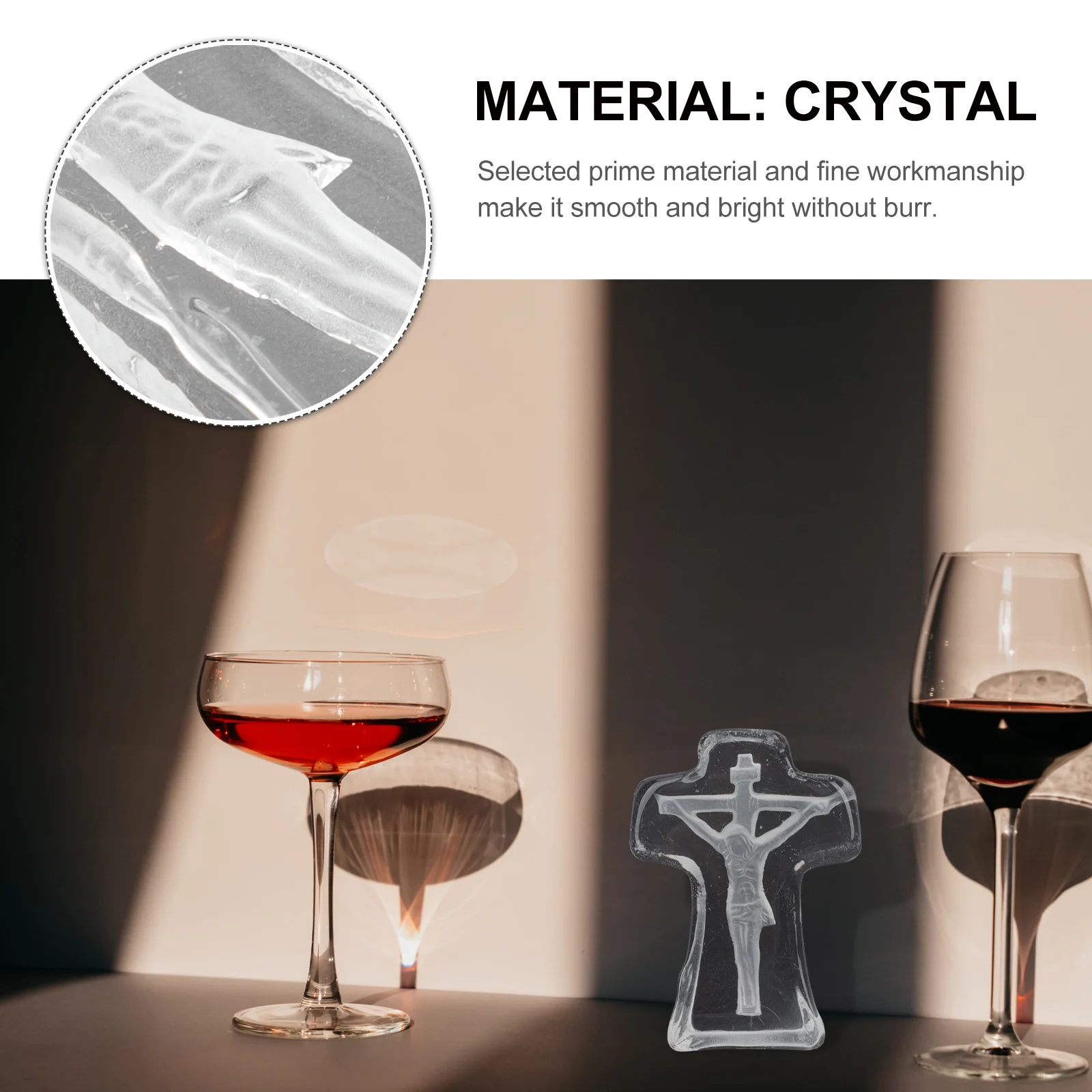 

2Sets Crystal Cross Adornment High Grade Religious Ornament Home Church Decor Unique Blessing Gift Crystal Cross Standing