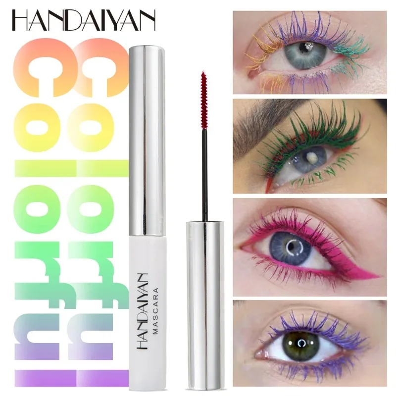 12 色マスカラ防水速乾まつげカールエクステンションフェスティバルメイクアップまつげ青赤紫黒白マスカラ