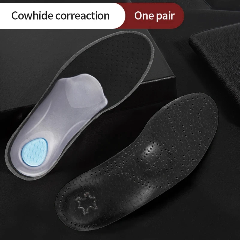 Lederen Orthopedische Inlegzolen Steunzool Binnenzool Platvoeten Fasciitis Plantaris Schoen Pads Kwaliteit Leer Deodoriserende Schoenzool 1 Paar