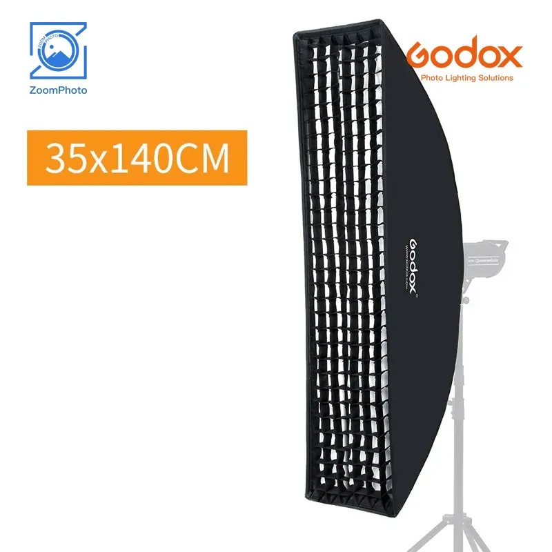 Godox 22x90cm 50x130cm 35x140cm 35x160cm Rectangle Strip Honeycomb Grid Softbox for Bowens Elinchrom Mount Studio Flash Softbox