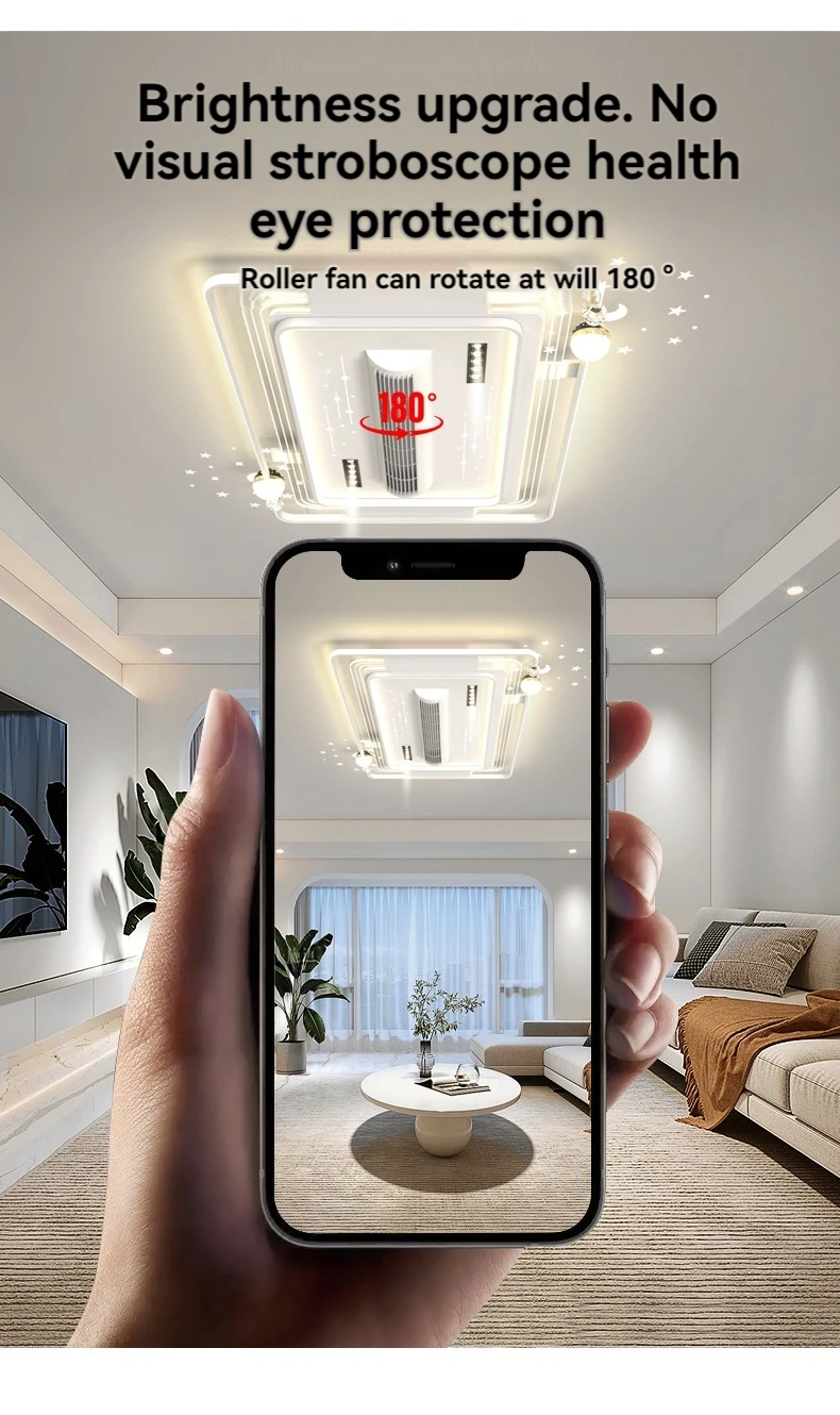Ventilatore A Soffitto Con Luce LED Dimmerabile 50W, 6 Velocità E Telecomando, Moderno 69cm Per Soggiorno E Camera