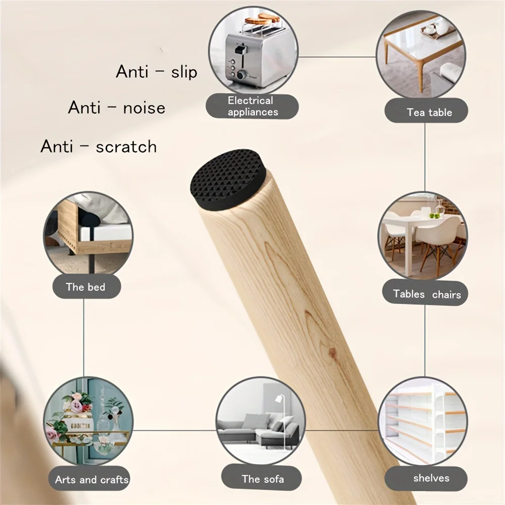 Table And Chair Leg Pads - Anti-Slip Scratch-Resistant Collision Proof Noise Reduction Durable Protectors Foam Leg Pads