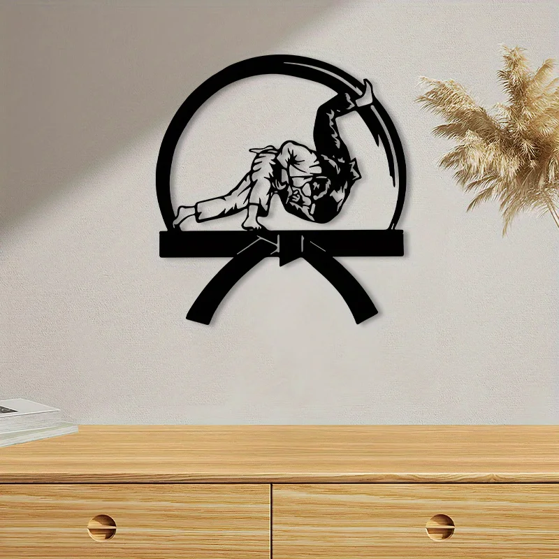 CIFBUY Metal Wall Art Iron Hanging Decor 2D Sculpture Jiu Jitsu Retro For Living Room Bedroom Home Indoor Outdoor
