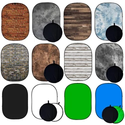 Double-Sided Pop-Out Muslin Backdrop Matte Collapsible Background No wrinkle Washable Photography Backdrops Bag Included 5X6.5ft