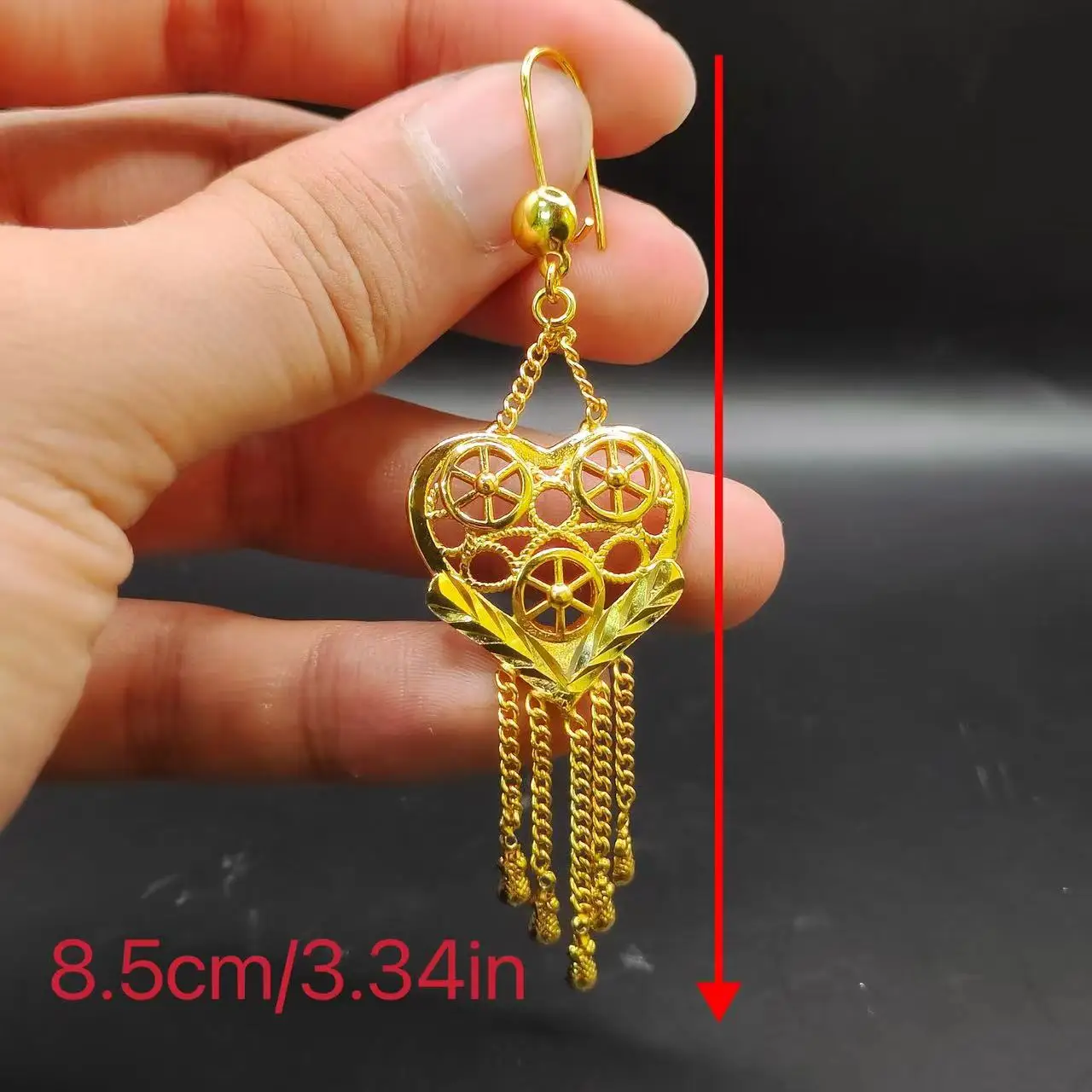 New French Women\'s Hanging Tassel Earrings Arabic Gold Plated Long Drop Earring Luxury Dubai Antique Jewelry Turkish Female Gift