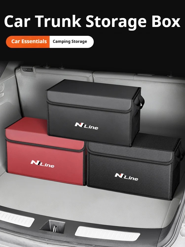 For Hyundai N Line Tucson Sonata Santafe Car Trunk Foldable Storage Box Multi-Purpose Bag Large-Capacity Stowing Tidying Bag