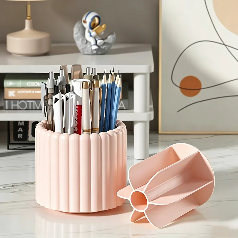 360° Makeup Brush Holder 7 Slots Make Up Brush Organizer Removable Spinning Cosmetic Brushes Storage Pen Holder