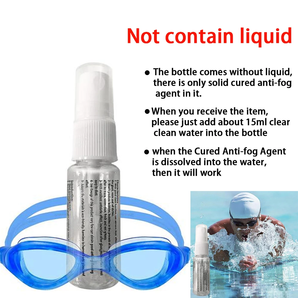 Anti-fogging Agent Solid Add Water Liquid Antifogging Agent Spray For Swimming Goggles Diving Masks White Bottle