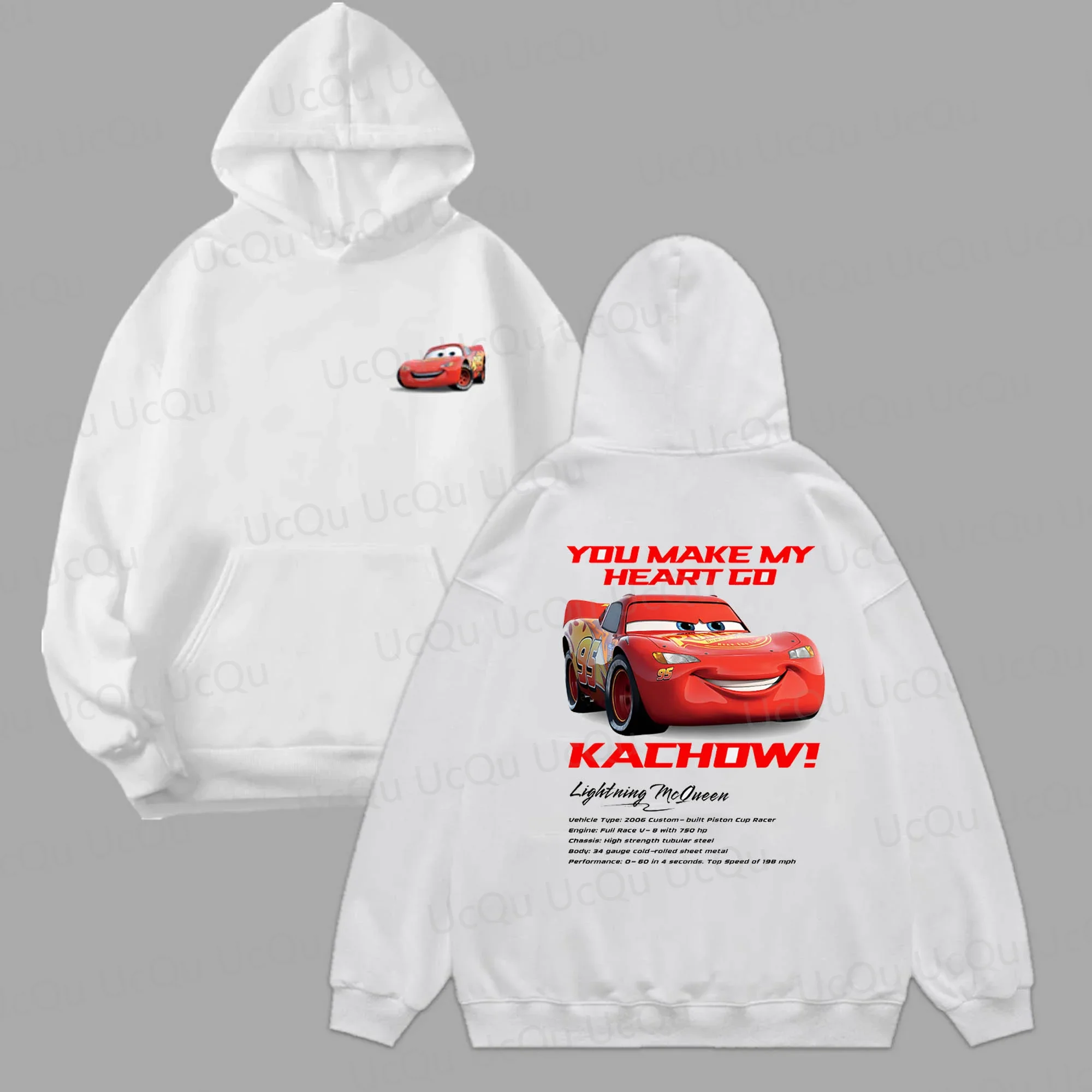 2025 The Cars Lightning McQueen&SALLY Summer Cotton Hoodies Oversized Suit For Adult/Kids Sweatshirt couple's outfit