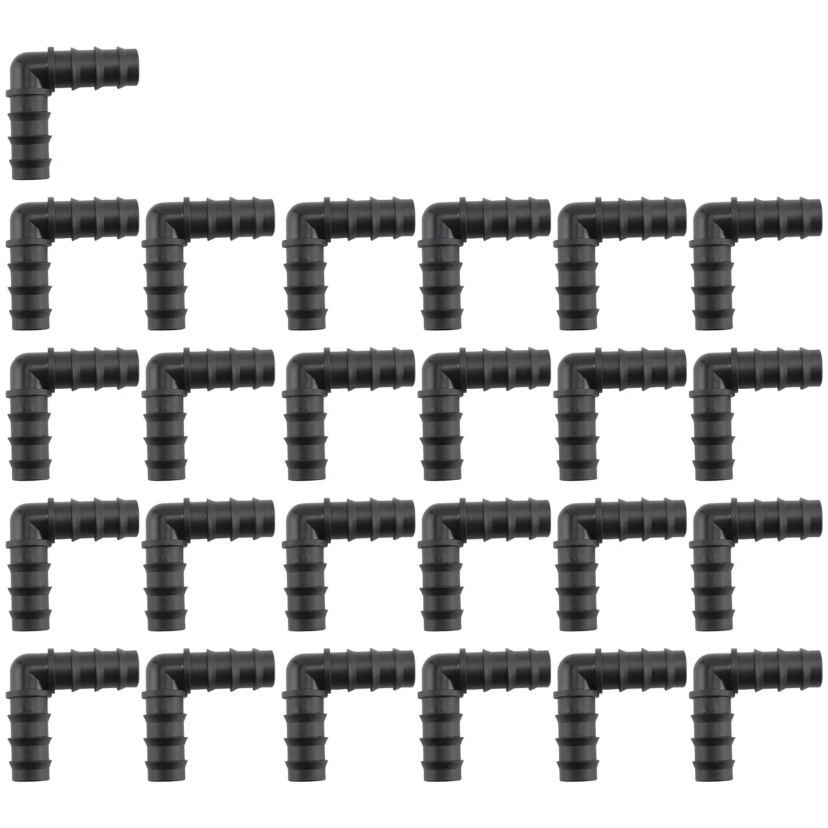 Sales! Pack of 25, 1/2 Inch 90 Degree Elbow, Barb Crimp Pex Fitting, Plastic Pex Fittings, (1/2 Inch Elbow, 25Pcs)