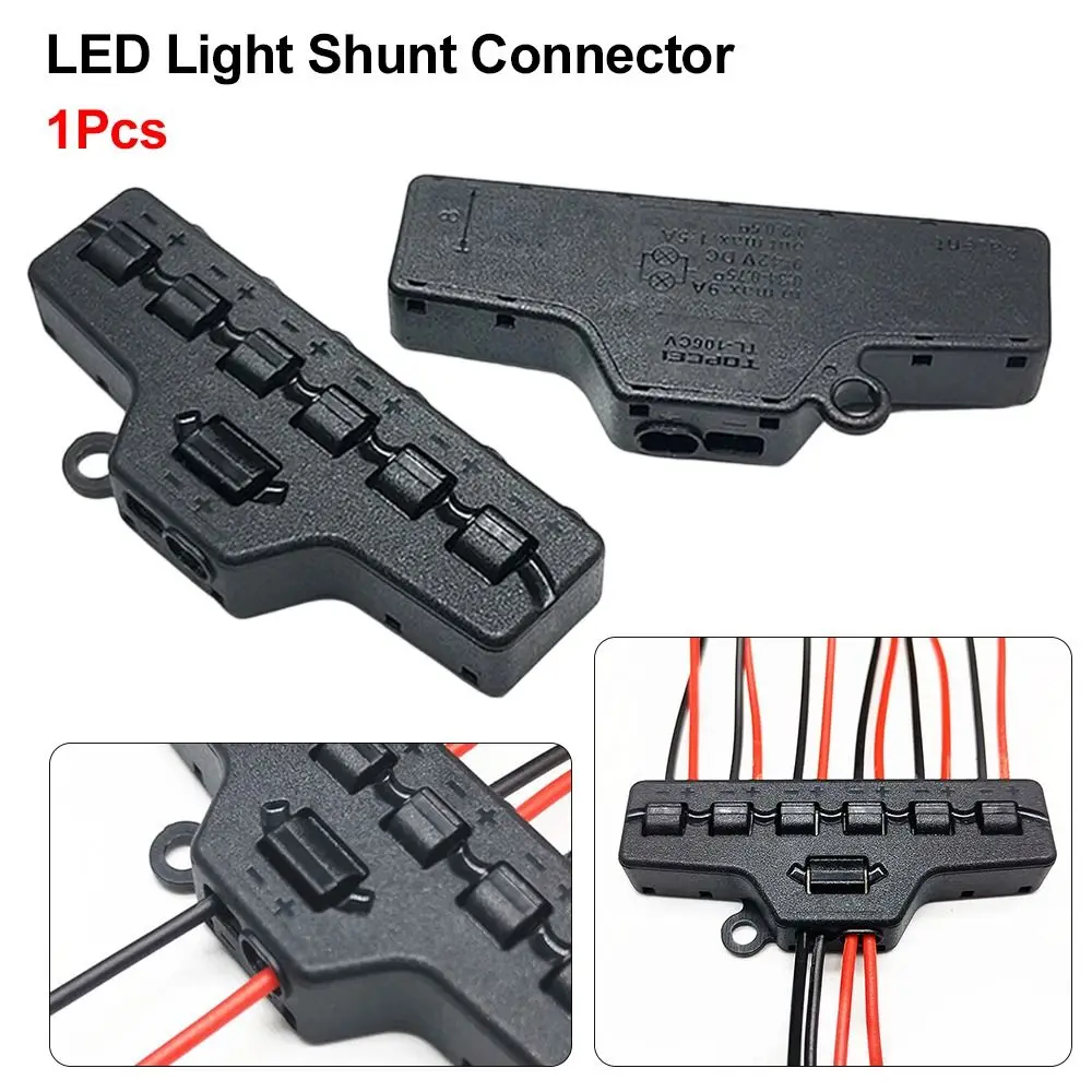 1Pcs 3/6 Port Railway Train Port Sharing Box PA Parallel Connection Distribution Port Hub DC Lamp Connector Black