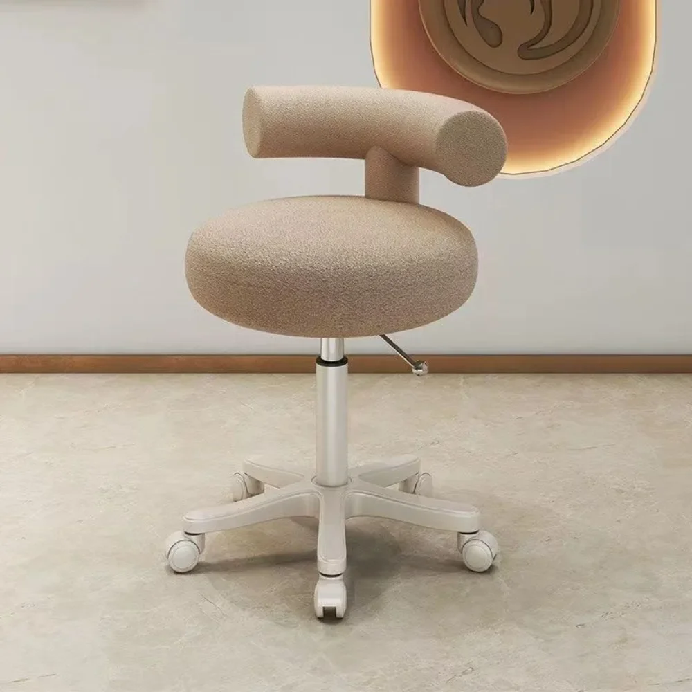 Manufacturer supplies multi-functional beauty salon rotating lift lamb wool chair pulley big work stool