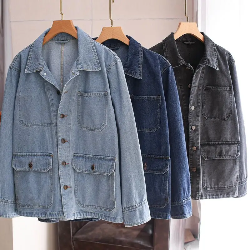 

Spring and Autumn New Women's Cowboy Jacket Commuter Leisure Large Size Jacket