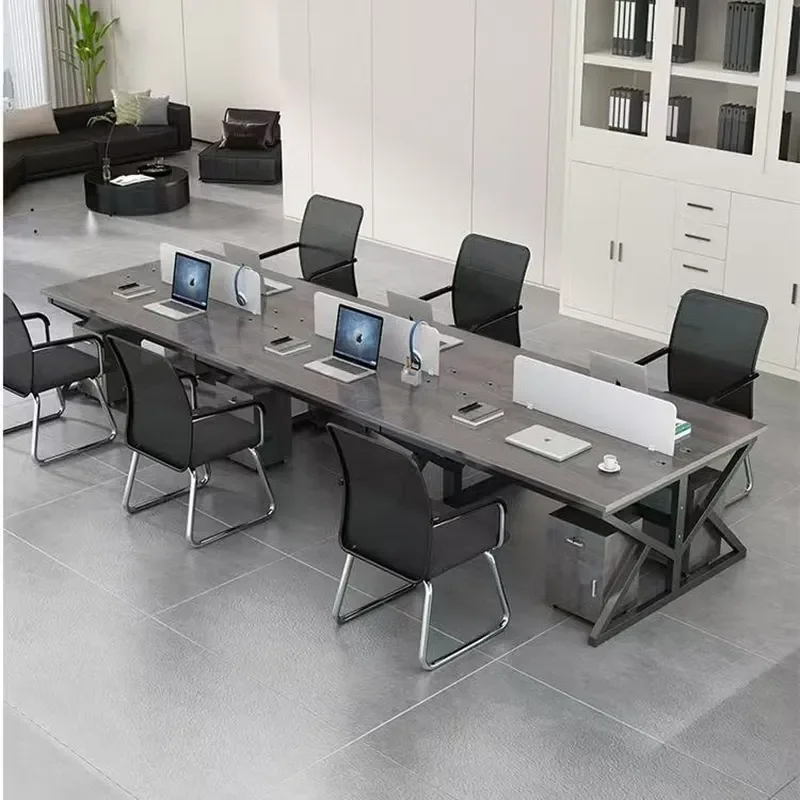 for Staff Desk Screen Work 2/4/6 Multi-Person Office Desk and Chair Combination Computer Desk Conference Table Thickened