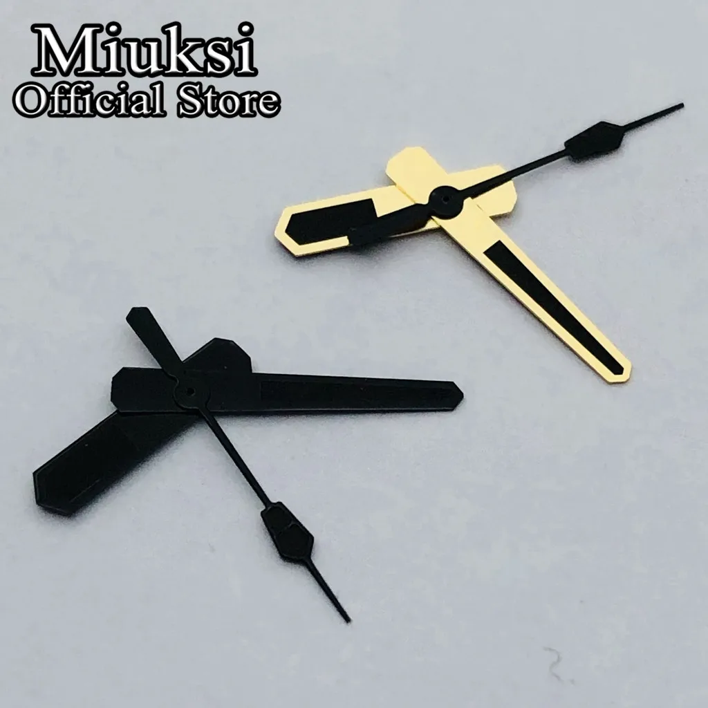 Miuksi black gold watch hands fit NH35 NH36 movement