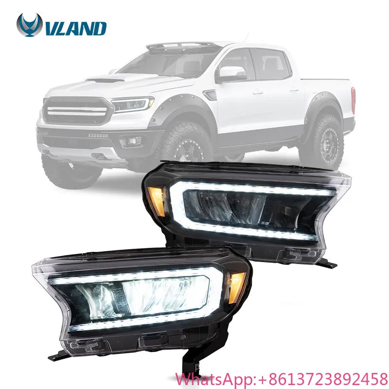

VLAND LED Headlights Factory With Sequential Turn Signal DRL Front Head Lamp 2015-UP 2020 for Ford Ranger T6 T7 Head Lights