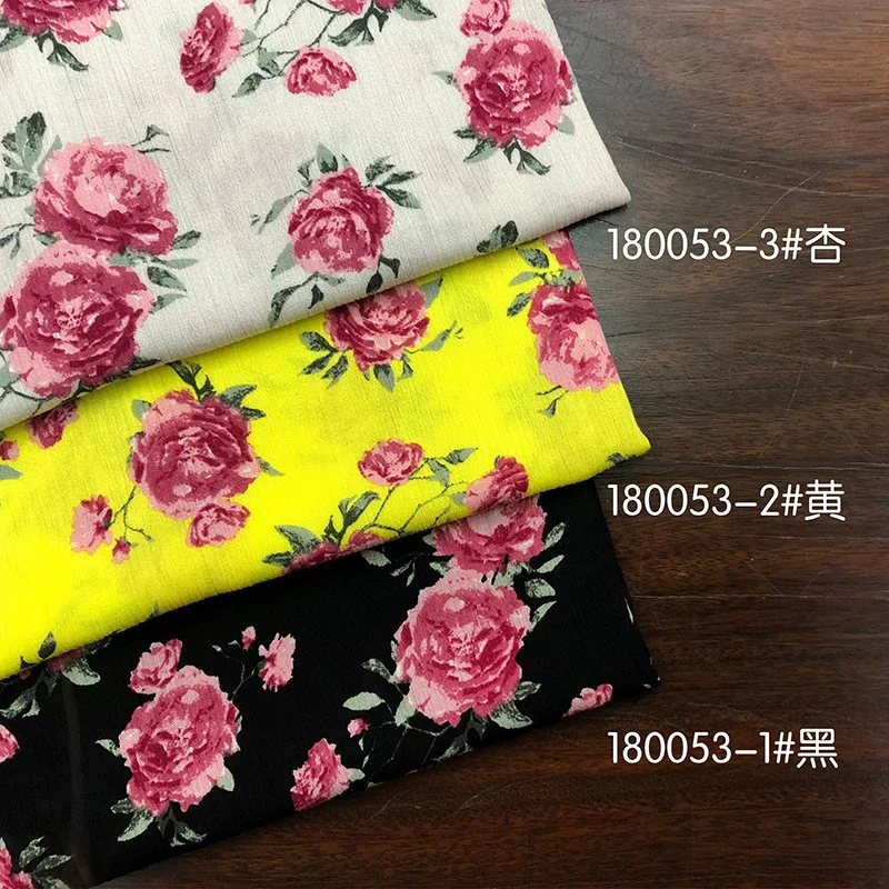 Soft Floral Printed Pattern Viscose Fabric Rayon Cotton Fabric For Sewing Spring Summer Dress Design Cloth By the Meter