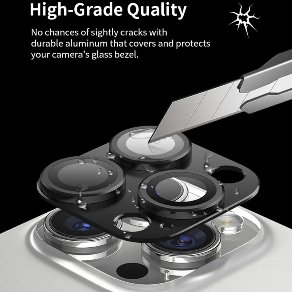 Precise Hole Opening Lens Film Shockproof Metal Cover for Iphone 15 Pro/max Full Wrap with Positioning Enhance