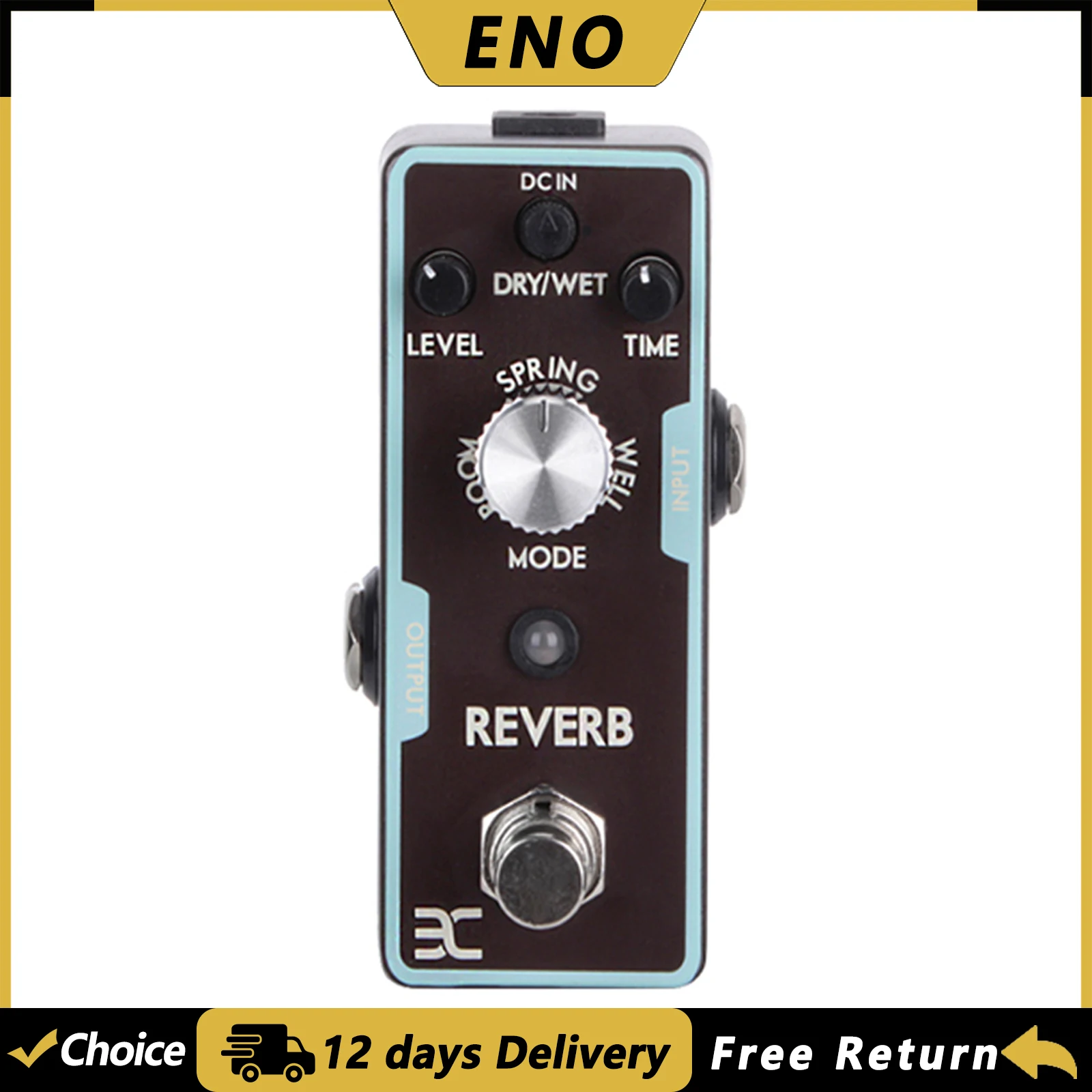 

Педаль эффектов для гитары ENO Reverb Block с 3 тонами реверберации Pring Hall Deep Well, мини-педаль для гитары, аксессуары для электрогитары