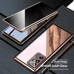 Anti Peeping Privacy Double Side Glass Cases For Samsung S22 S21 Ultra S20 FE S20 Note 20 Ultra Metal Magnetic phone back Cover