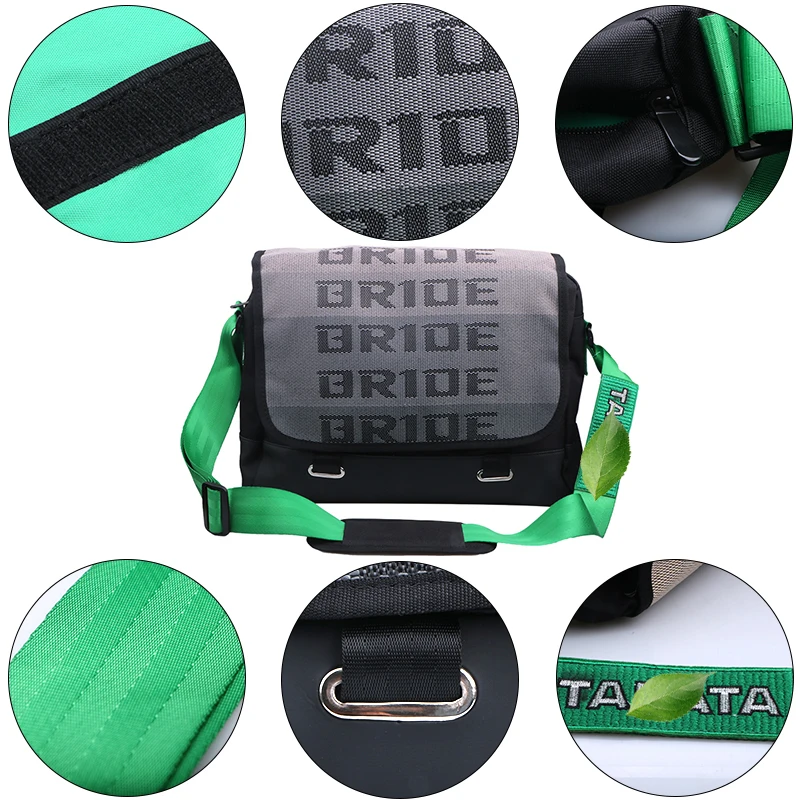 JDM Style Bride Seat Belt Harness Adjustable Backpack Racing Crossbody Bag Travel Bag With TAKATA Shoulder Straps