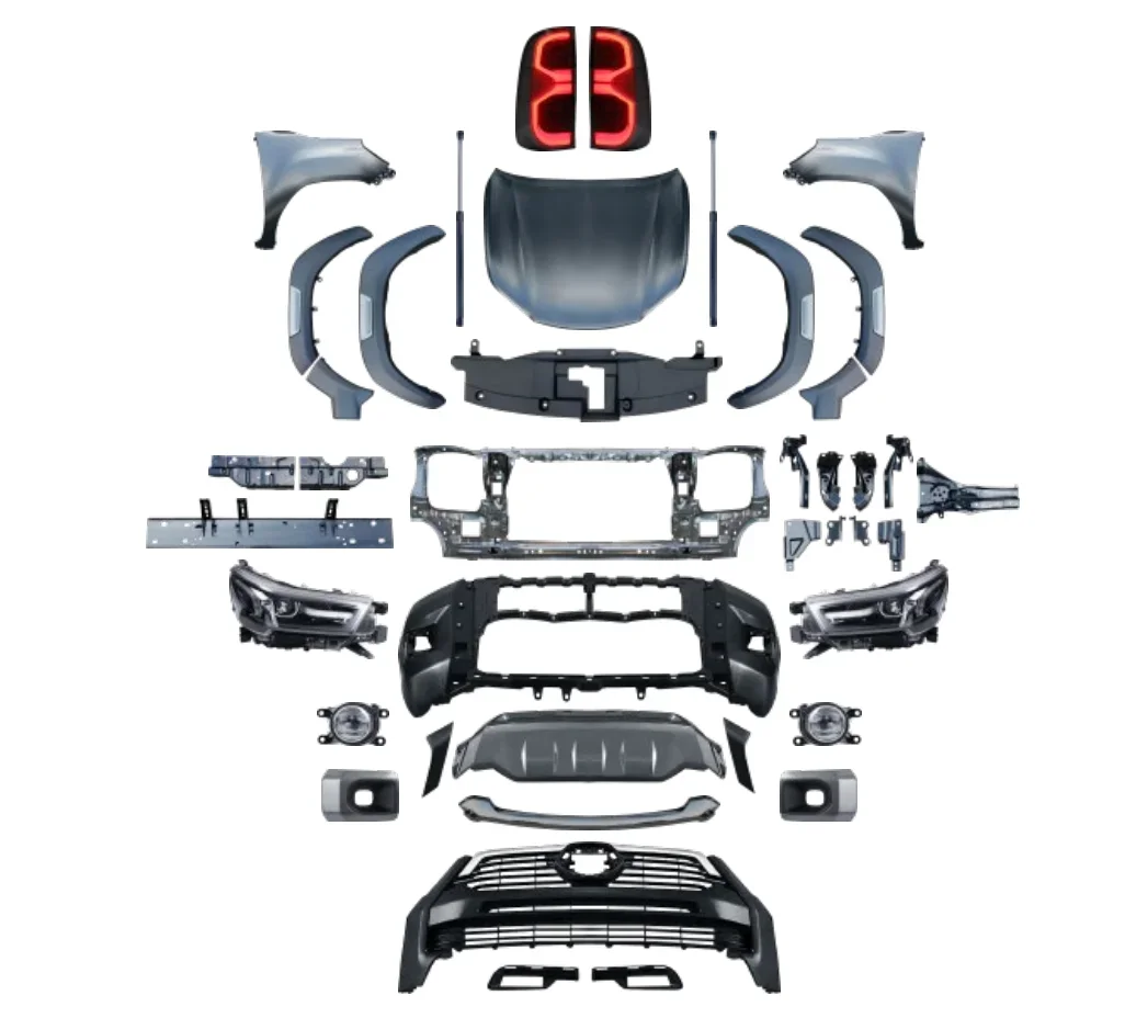 Hot Sale 1 Set Car Upgrade Facelift Body Kits for 2012 2013 2014 Hilux Conversion to 2021 Hilux ROCCO Type Body Kits Accessories