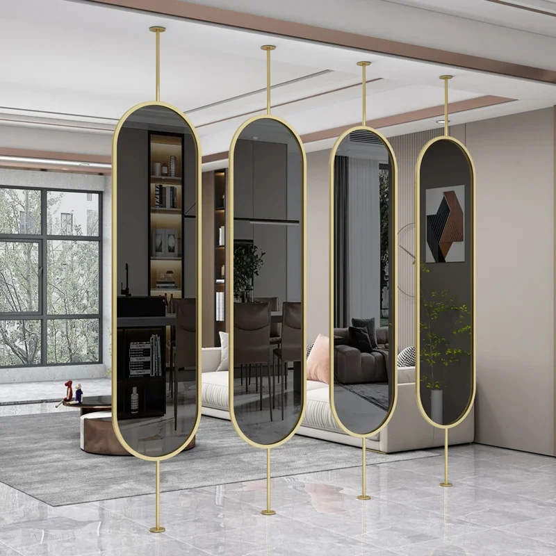 Glass mirror screen partition porch Nordic living room entry light luxury European modern minimalist decoration