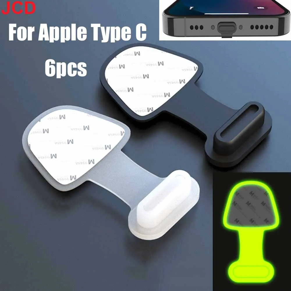 

6PCS Charging Port Anti-Dust Dirt Dust Plug For iPhone Samsung USB Type-C Port Protector Silicone Dustplugs Cover Anti-Lost Cap