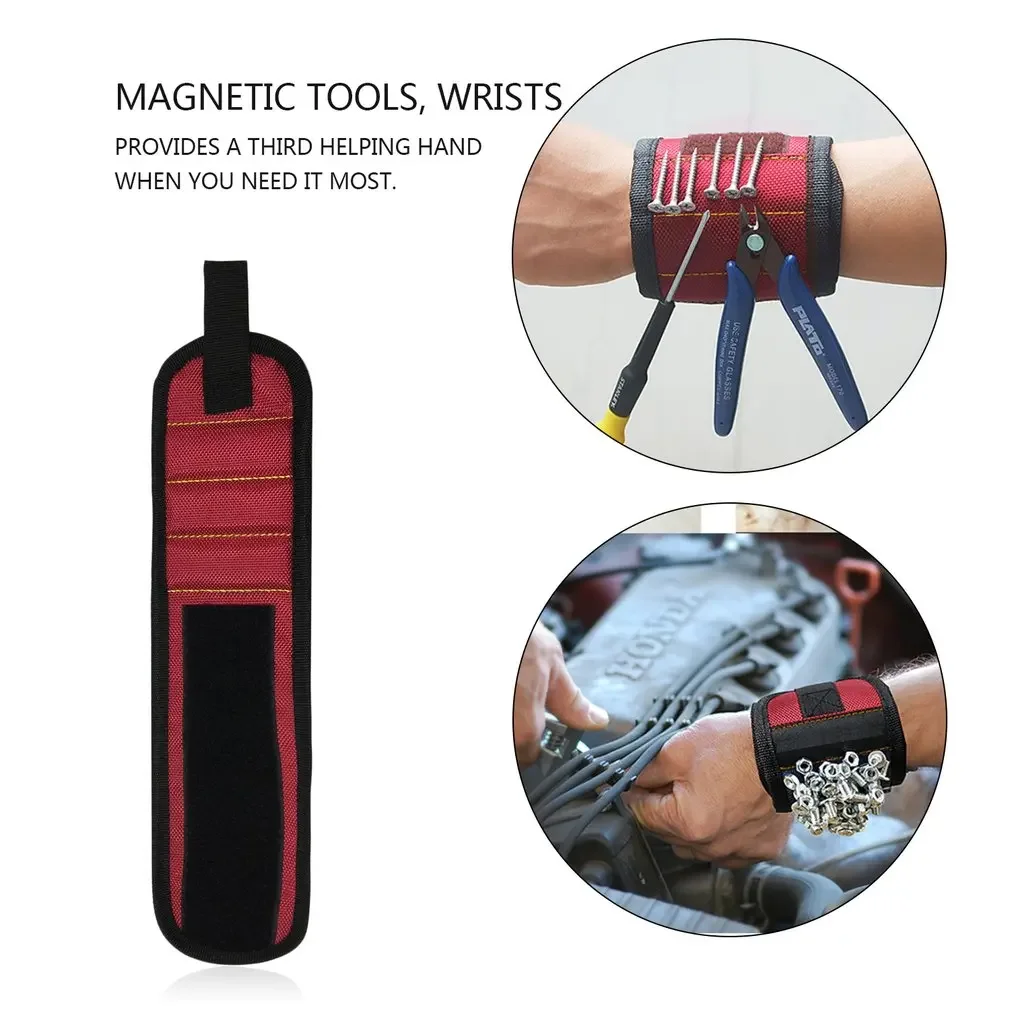 Magnetic Wrist Support Band with Strong Magnets for Holding Screws Nail Bracelet Belt Support Chuck Sports magnetic tool bag