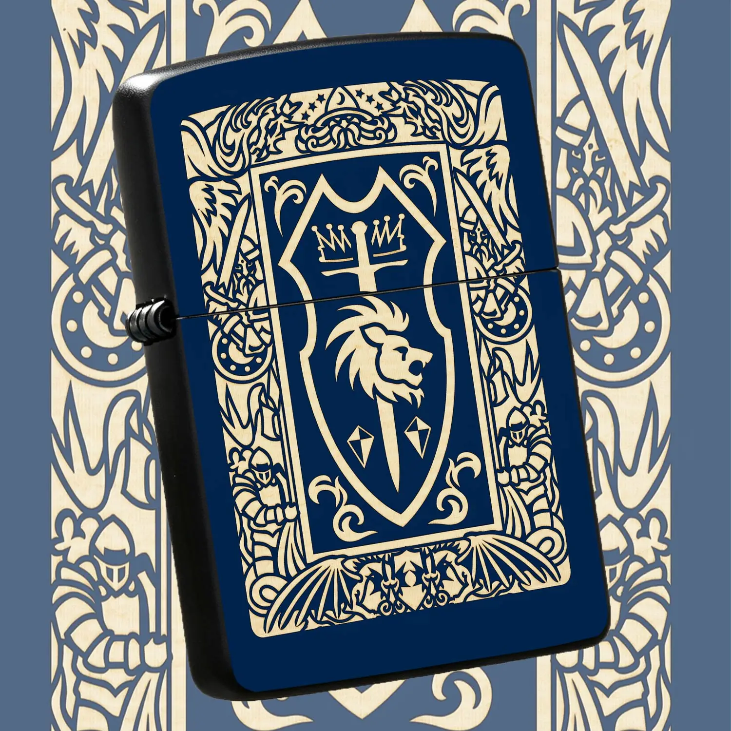 Vintage Medieval Heraldry Lighter, Exquisite Carved Lion Knight Pattern, Retro Artdecor, Ideal For Daily Use Gifting Collection, Multipurpose Portable Stylish Accessory For Friends Family Personal Keepsake, Fits All Sce A Humorous And Inter