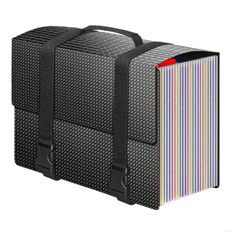 

Ручной пластиковый органайзер для файлов, 25 карманов, расширяемая сумка для файлов с ручкой