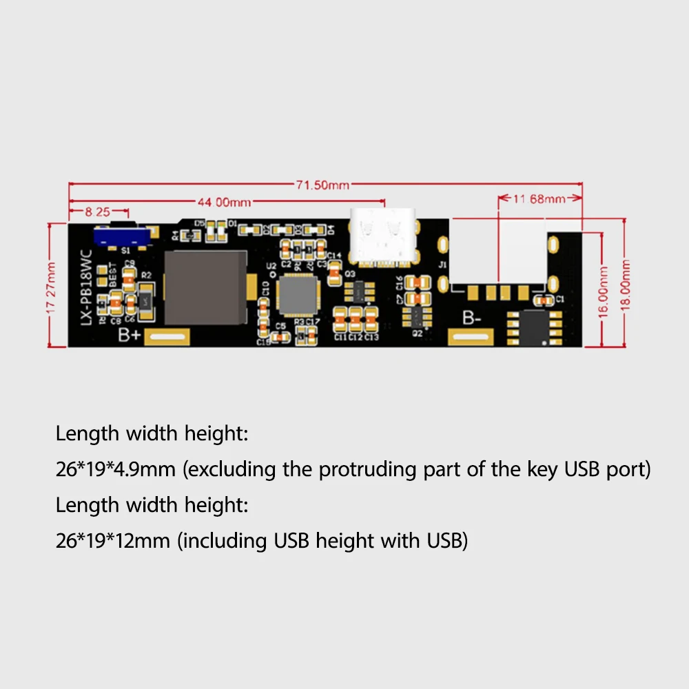 18W Bidirectional fast charging DIY mobile power motherboard Support PD3.0 QC3.0 AFC FCP PE SFCP Protocol With Indicator Light