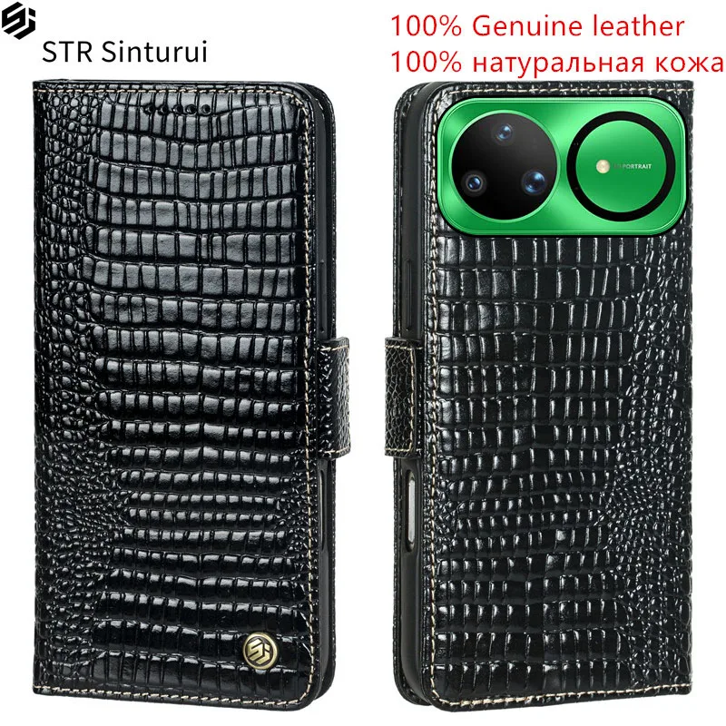

STR Genuine leather lizard grain card Slot Wallet Cover For Huawei nova 15 14 Ultra 13 Pro Lite 14i 13i shockproof phone Case