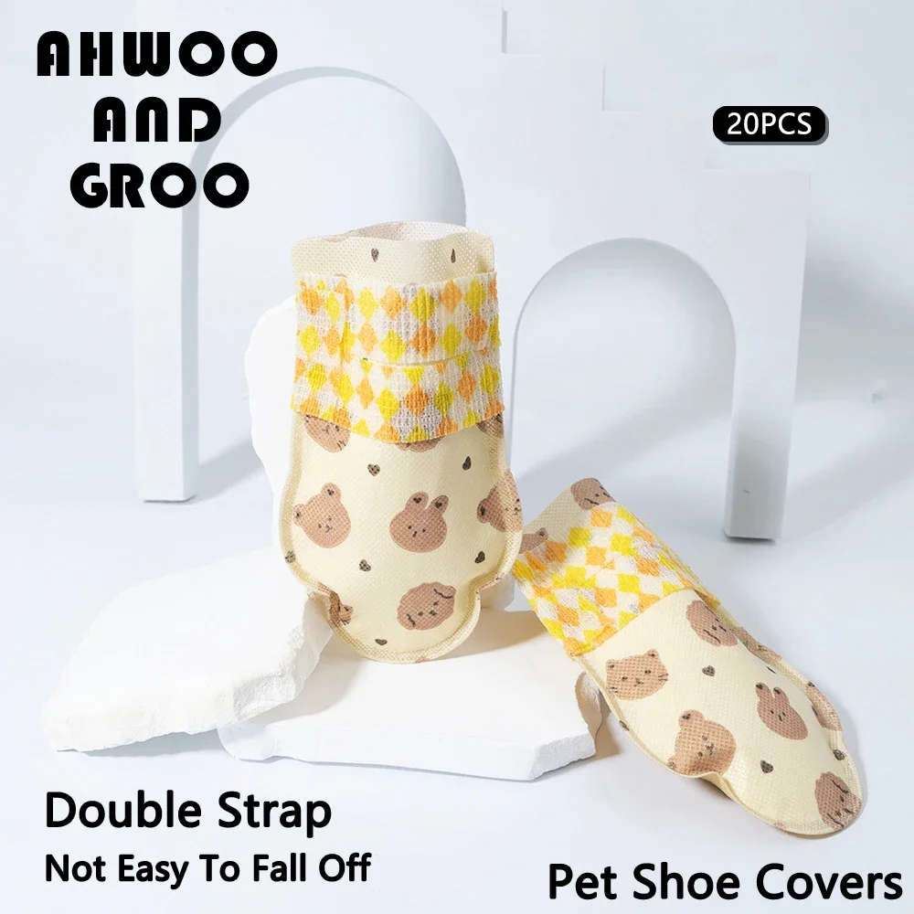 Pet Bear Shoes Dog Booties Disposable Soft Shoes Covers Portable Anti Slip Dog Cat Outdoor Small Medium Foot Cover Pet Supplies